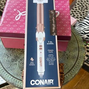 NWT Conair 1-Inch Double Ceramic Curling Iron in Rose Gold Instant Heat-Up